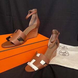 Hermes Paris Legend Wedge Sandals